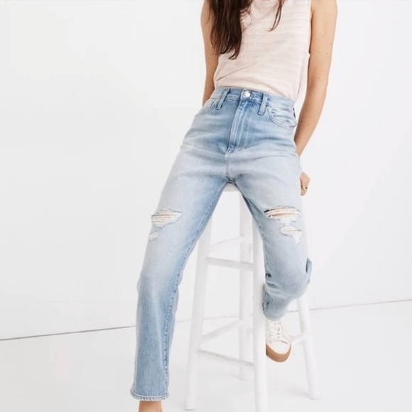 Madewell Denim - Madewell High Rise Distressed The Mom Jean NWT Women’s size 30